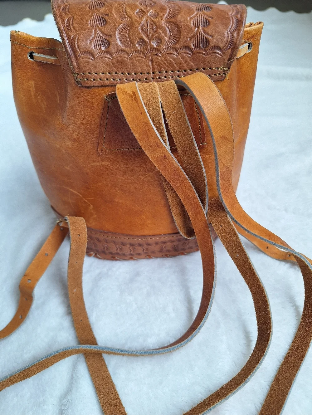 ✨ VTG Nicaragua Hand Tooled Leather Mini Backpack ✨
